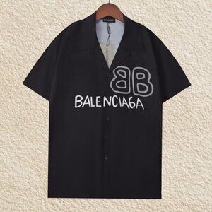 Balenciaga Men's Black Shirt Short Sleeve